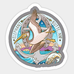 Elephant Butte Brown Pelican Sticker